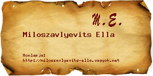 Miloszavlyevits Ella névjegykártya